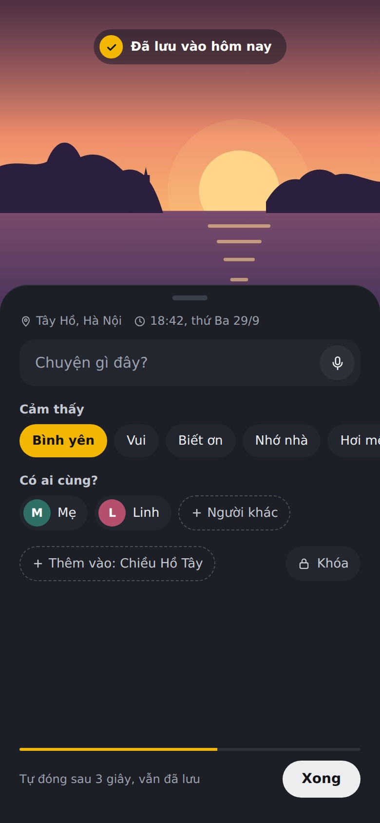 저장한 뒤: 기분과 함께한 사람을 선택